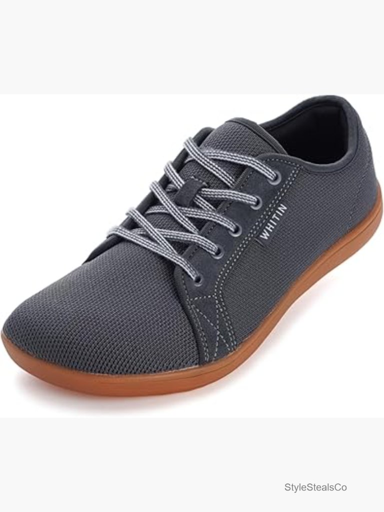 Minimalist Barefoot Sneakers Zero Drop Sole Wide Toe Box Lace-Up Walking